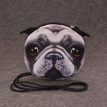 Women Shoulder Bag Cute Dog Animal Head Print Zipper Closure Detachable Strap Mini Messenger Bag Crossbody Bag SM6