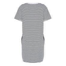 Fashion Women Strip Loose T Shirt Top Short Sleeve Casual Mini Shirt Dress SM6
