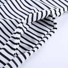 Fashion Women Strip Loose T Shirt Top Short Sleeve Casual Mini Shirt Dress SM6