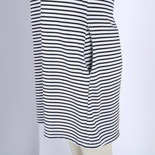 Fashion Women Strip Loose T Shirt Top Short Sleeve Casual Mini Shirt Dress SM6