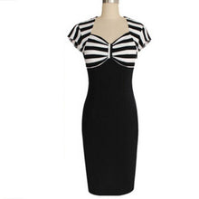 Fashion Women Striped Wear to Work Office OL Bodycon Midi Pencil Dresses SM6
