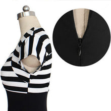 Fashion Women Striped Wear to Work Office OL Bodycon Midi Pencil Dresses SM6