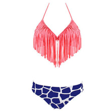 Fashion Women Tassel Bikini Bandage Push-Up Swimsuit Bathing Beachwear Swimwear SM6