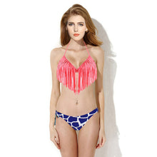 Fashion Women Tassel Bikini Bandage Push-Up Swimsuit Bathing Beachwear Swimwear SM6