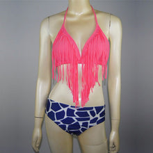 Fashion Women Tassel Bikini Bandage Push-Up Swimsuit Bathing Beachwear Swimwear SM6