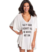 Fashion Women's Casual Short Sleeve T-shirts V-neck Letter Printed Blouse Tops Dress New SM6