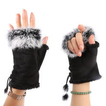 Fashion Women's Faux Rabbit Fur Hand Wrist Warmer Half Finger Gloves Glove 13 Colors PY6 SM6
