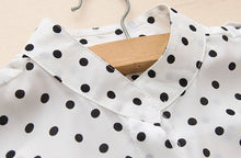 Women's White Blouse Long Sleeve Casual Shirt Polka Dot Print Shirt Plus Size Tops Blusas Femininas SM6