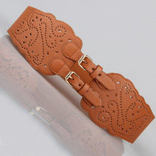 Fashion Womens Double Buckle Elastic Waist Belt Wide Stretch Corset Waistband SM6