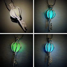 Fine Jewelry European Atlantis Locket Necklace Jewelry Bronze Hollow Key Glowing Pendant Silver Glow In The Dark Necklace SM6