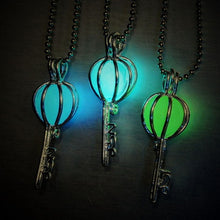 Fine Jewelry European Atlantis Locket Necklace Jewelry Bronze Hollow Key Glowing Pendant Silver Glow In The Dark Necklace SM6