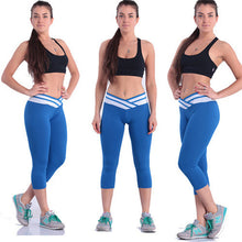 Fitness Fashion Pants Women Solid Stretch Cropped Leggings S-XLSM6