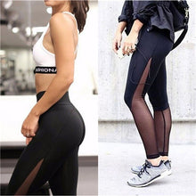 Fitness Leggings Women High Waist Patchwork Mesh Leggings Skinny Push Up Calzas Deportivas Mujer Fitness Legins SM6