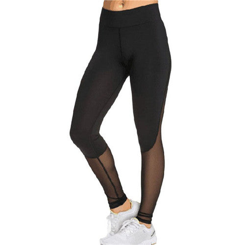 Fitness Leggings Women High Waist Patchwork Mesh Leggings Skinny Push Up Calzas Deportivas Mujer Fitness Legins SM6