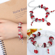For Women Jewelry Pulsera Mujer Femme Charm Bracelets Cute Ladybird Beads Chain Bracelet SM6
