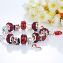 For Women Jewelry Pulsera Mujer Femme Charm Bracelets Cute Ladybird Beads Chain Bracelet SM6