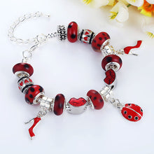 For Women Jewelry Pulsera Mujer Femme Charm Bracelets Cute Ladybird Beads Chain Bracelet SM6