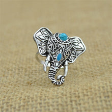 For Women Men Beach Unique Carving Tibetan Silver Plated Ring Elephant Ring S Bohemia Vintage Punk Rings SM6