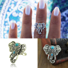 For Women Men Beach Unique Carving Tibetan Silver Plated Ring Elephant Ring S Bohemia Vintage Punk Rings SM6