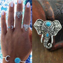 For Women Men Beach Unique Carving Tibetan Silver Plated Ring Elephant Ring S Bohemia Vintage Punk Rings SM6