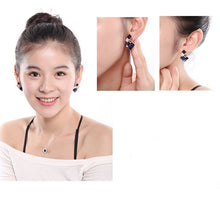 For Women Trendy Jewelry Elegant Cube Earrings Blue Geometric Rhinestone Crystal Stud Earrings SM6