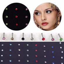 For Your Choice Women Trendy Crystal Rhinestone Bulk Bone Straight Stud Bar Piercing Nose Ring 40pcs pack 2 Colors SM6