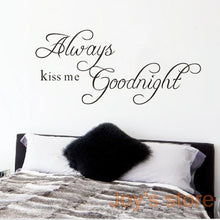 22.8" x 10.2"Always Kiss Me Goodnight DIY Removable Art Vinyl Quote Wall Sticker Decal Mural Home decoration SM6