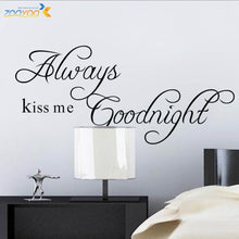 22.8" x 10.2"Always Kiss Me Goodnight DIY Removable Art Vinyl Quote Wall Sticker Decal Mural Home decoration SM6