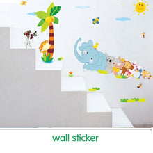 Cartoon Elephant Animal Relay Wall Sticker For Baby Room Art Wall Stickers & Animal Wallpaper Kids Room Wall Decal SM6
