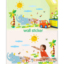 Cartoon Elephant Animal Relay Wall Sticker For Baby Room Art Wall Stickers & Animal Wallpaper Kids Room Wall Decal SM6