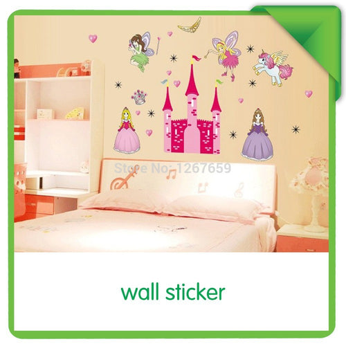 Cartoon children baby nursery room furnished bedroom bedside cartoon stickers angel castle wall stickers HM1833 SM6