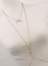 Charming Crossover Harness Crystal Moon Golden Necklace Waist Belt Belly Body Chain Jewelry SM6