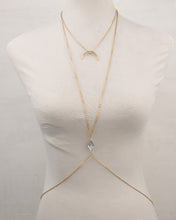 Charming Crossover Harness Crystal Moon Golden Necklace Waist Belt Belly Body Chain Jewelry SM6
