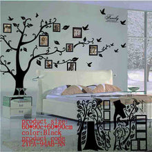 :Large 200*250Cm/79*99in Black 3D DIY Photo Tree PVC Wall Decals/Adhesive Family Wall Stickers Mural Art Home Decor SM6