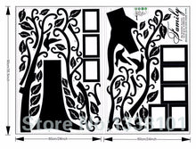 :Large 200*250Cm/79*99in Black 3D DIY Photo Tree PVC Wall Decals/Adhesive Family Wall Stickers Mural Art Home Decor SM6