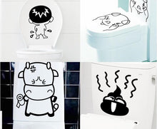 1pcs Cheap New Various Cute Cartoon Toilet Sticker Home Decor Wall Stricker Funny Wall Bathroom Toilet Sticker SM6
