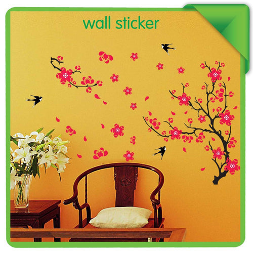 Bedroom/ TV Backgroud/ Sofa Background Plum Wall Decals Removable PVC wall stickers 60*90cm SM6