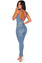 Front Zip Backless Sexy  Denim Jumpsuit Skinny Pant Ladies Jumpsuit Jeans Coverall Rompers  Denim Overalls SM6