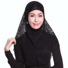 Full Cover Muslim Hat Hijab Two piece Lace Hoofddoek Moslima Solid Islamic Head Turbans Cap Beanies Arab Scarfs SM6