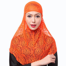 Full Cover Muslim Hat Hijab Two piece Lace Hoofddoek Moslima Solid Islamic Head Turbans Cap Beanies Arab Scarfs SM6