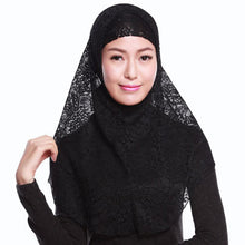 Full Cover Muslim Hat Hijab Two piece Lace Hoofddoek Moslima Solid Islamic Head Turbans Cap Beanies Arab Scarfs SM6
