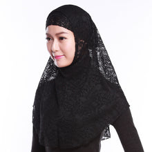 Full Cover Muslim Hat Hijab Two piece Lace Hoofddoek Moslima Solid Islamic Head Turbans Cap Beanies Arab Scarfs SM6