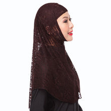 Full Cover Muslim Hat Hijab Two piece Lace Hoofddoek Moslima Solid Islamic Head Turbans Cap Beanies Arab Scarfs SM6
