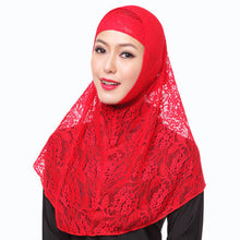Full Cover Muslim Hat Hijab Two piece Lace Hoofddoek Moslima Solid Islamic Head Turbans Cap Beanies Arab Scarfs SM6