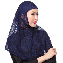 Full Cover Muslim Hat Hijab Two piece Lace Hoofddoek Moslima Solid Islamic Head Turbans Cap Beanies Arab Scarfs SM6