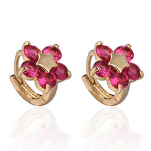 Gift NEW Fashion Lovely 18K Earrings Gold Plated sweet Little Colorful Crystal Earrings Hoop for Women SM6