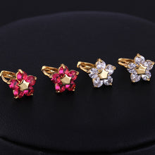 Gift NEW Fashion Lovely 18K Earrings Gold Plated sweet Little Colorful Crystal Earrings Hoop for Women SM6