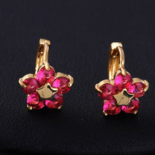 Gift NEW Fashion Lovely 18K Earrings Gold Plated sweet Little Colorful Crystal Earrings Hoop for Women SM6