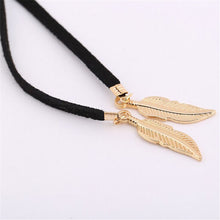 Gifts For Lady Elegant Women Long Black Velvet Rope Gold Leaf Pendant Choker Collar Necklace SM6