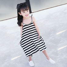 Girls Dress Sleeveless Striped Strapy Loose Family Fitted Clothes Roupas Infantis Menina Vestidos PY2 SM6